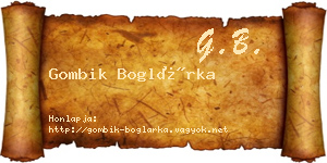 Gombik Boglárka névjegykártya